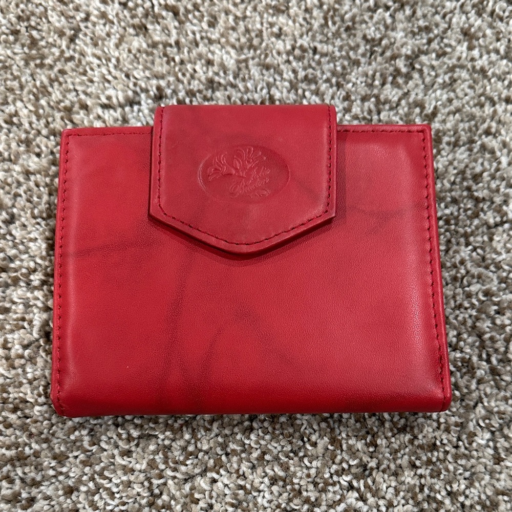 Julia Buxton Red Leather Wallet Genuine Leather